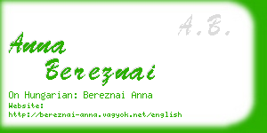 anna bereznai business card